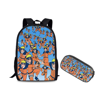 18 Inch Naruto Backpack School Bag+Messenger Bag+Pencil Bag