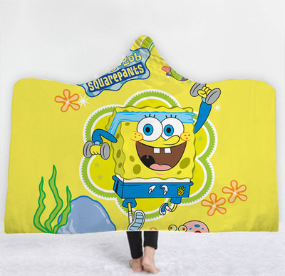 SpongeBob SquarePants Sofa Blanket Hooded Cape | giftanime