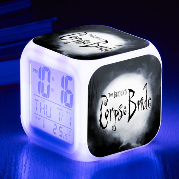 Tim Burton's Corpse Bride 7 Colors Change Digital Alarm LED Clock