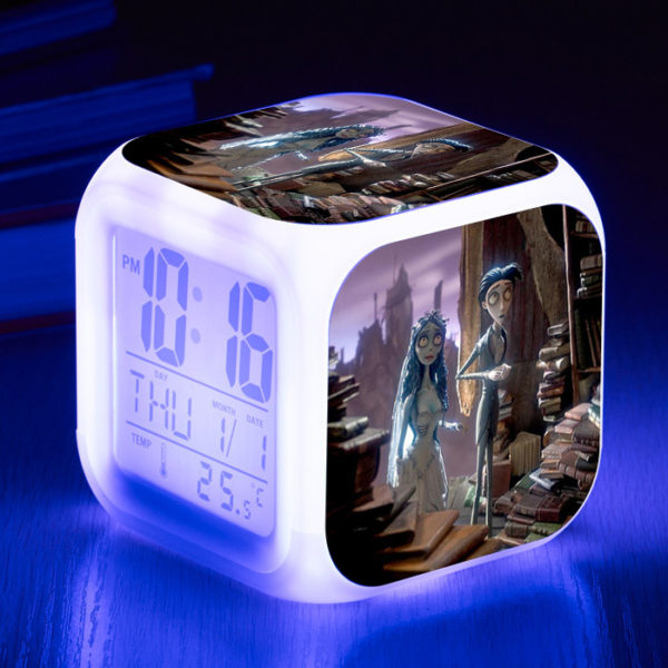 Tim Burton's Corpse Bride 7 Colors Change Digital Alarm LED Clock - Image 34