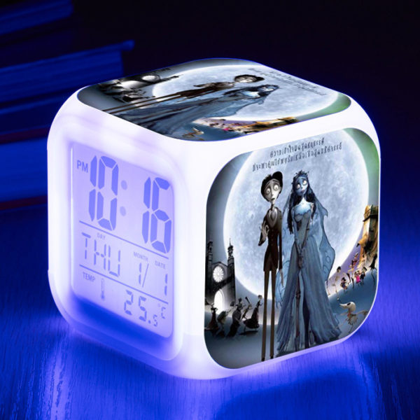 Tim Burton's Corpse Bride 7 Colors Change Digital Alarm LED Clock - Image 35