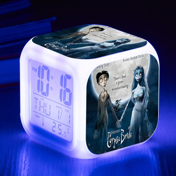 Tim Burton's Corpse Bride 7 Colors Change Digital Alarm LED Clock - Image 2