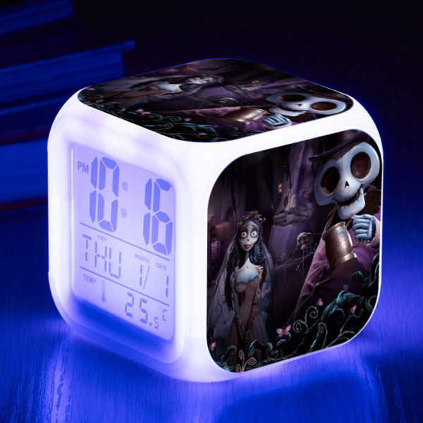 Tim Burton's Corpse Bride 7 Colors Change Digital Alarm LED Clock - Image 3