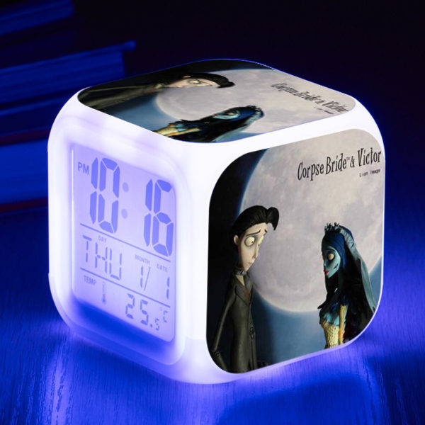 Tim Burton's Corpse Bride 7 Colors Change Digital Alarm LED Clock - Image 5