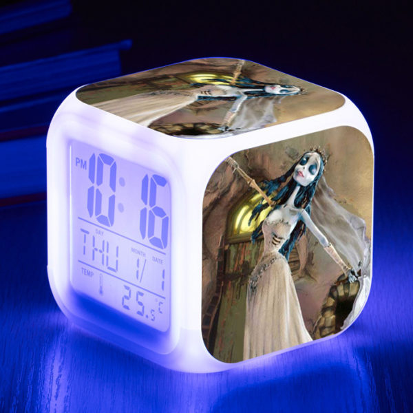 Tim Burton's Corpse Bride 7 Colors Change Digital Alarm LED Clock - Image 7