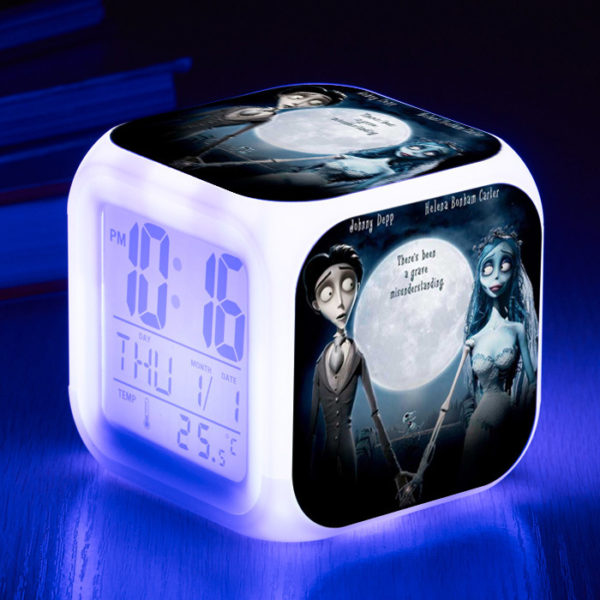 Tim Burton's Corpse Bride 7 Colors Change Digital Alarm LED Clock - Image 21