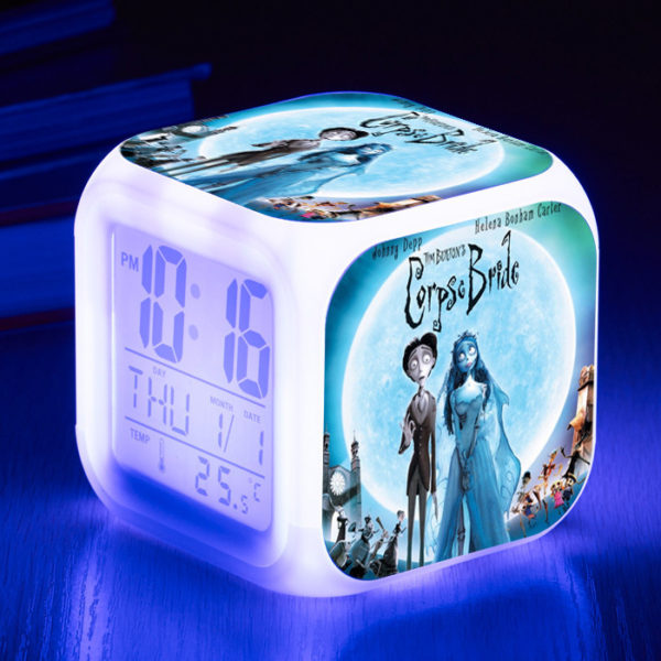 Tim Burton's Corpse Bride 7 Colors Change Digital Alarm LED Clock - Image 31