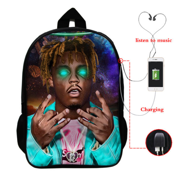 Juice Wrld USB Charge Backpack Mega Charizard Split Students Boys Girls Knapsack Men Women Travel Laptop Rucksack - Image 33