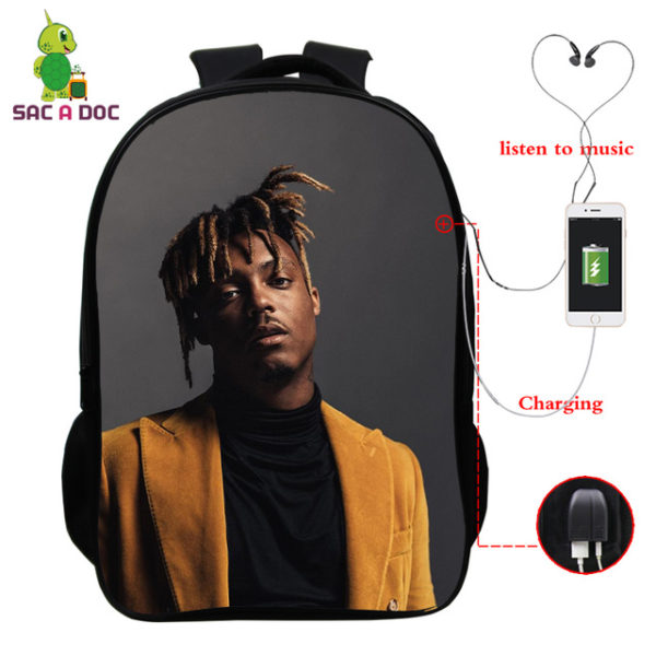 Juice Wrld USB Charge Backpack Mega Charizard Split Students Boys Girls Knapsack Men Women Travel Laptop Rucksack - Image 24