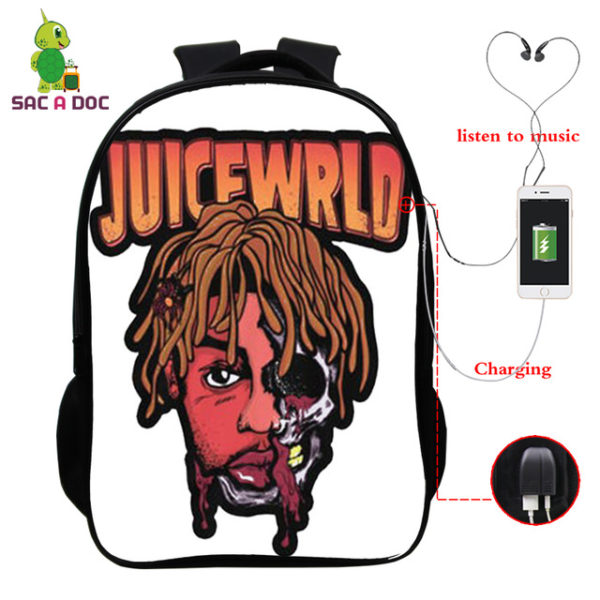 Juice Wrld USB Charge Backpack Mega Charizard Split Students Boys Girls Knapsack Men Women Travel Laptop Rucksack - Image 23