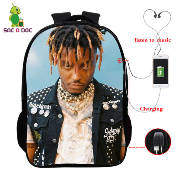 Juice Wrld USB Charge Backpack Mega Charizard Split Students Boys Girls Knapsack Men Women Travel Laptop Rucksack - Image 22