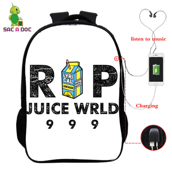 Juice Wrld USB Charge Backpack Mega Charizard Split Students Boys Girls Knapsack Men Women Travel Laptop Rucksack - Image 21