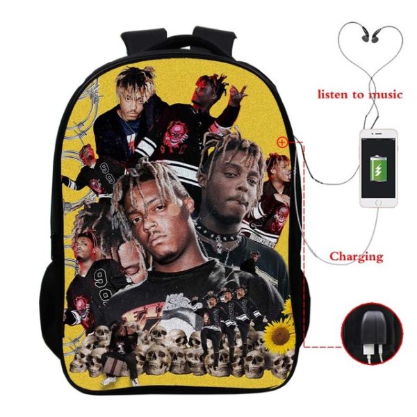 Juice Wrld USB Charge Backpack Mega Charizard Split Students Boys Girls Knapsack Men Women Travel Laptop Rucksack - Image 20