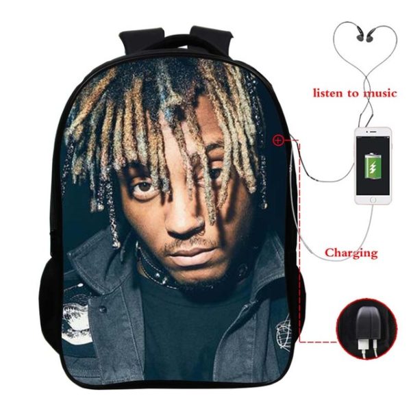 Juice Wrld USB Charge Backpack Mega Charizard Split Students Boys Girls Knapsack Men Women Travel Laptop Rucksack - Image 19