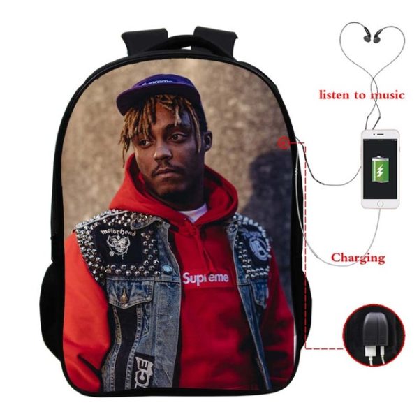 Juice Wrld USB Charge Backpack Mega Charizard Split Students Boys Girls Knapsack Men Women Travel Laptop Rucksack - Image 15