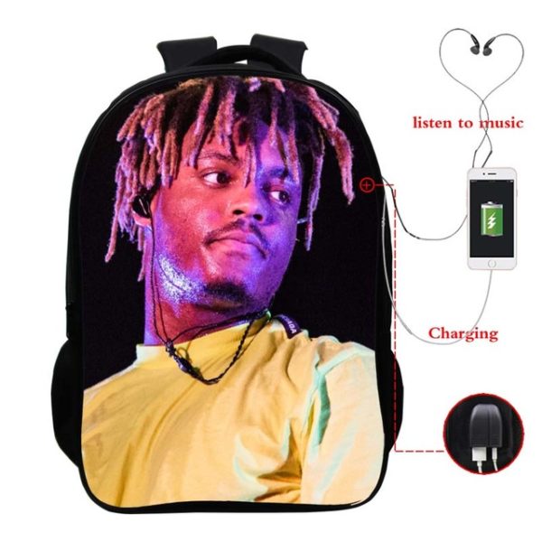 Juice Wrld USB Charge Backpack Mega Charizard Split Students Boys Girls Knapsack Men Women Travel Laptop Rucksack - Image 14