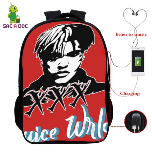 Juice Wrld USB Charge Backpack Mega Charizard Split Students Boys Girls Knapsack Men Women Travel Laptop Rucksack - Image 9