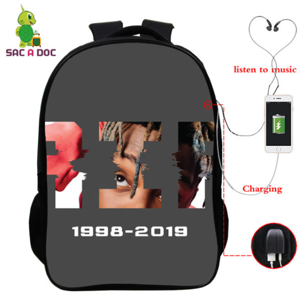 Juice Wrld USB Charge Backpack Mega Charizard Split Students Boys Girls Knapsack Men Women Travel Laptop Rucksack - Image 8