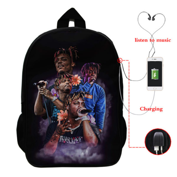 Juice Wrld USB Charge Backpack Mega Charizard Split Students Boys Girls Knapsack Men Women Travel Laptop Rucksack - Image 31