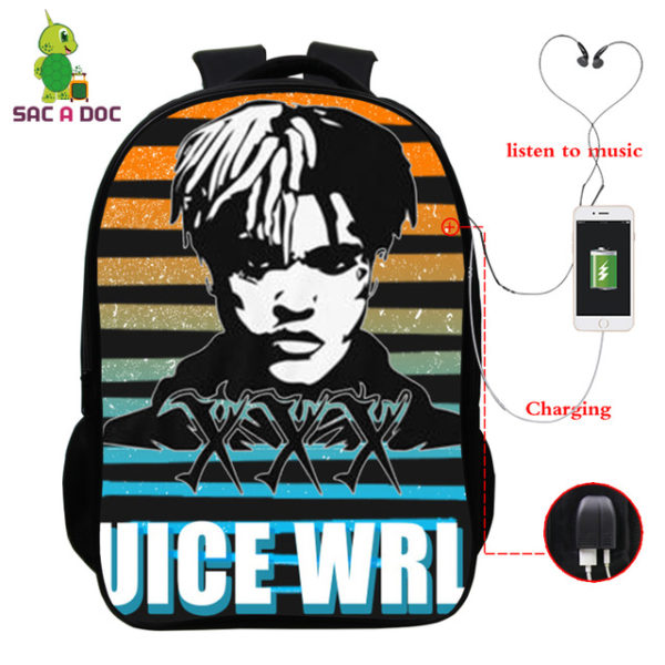 Juice Wrld USB Charge Backpack Mega Charizard Split Students Boys Girls Knapsack Men Women Travel Laptop Rucksack - Image 4