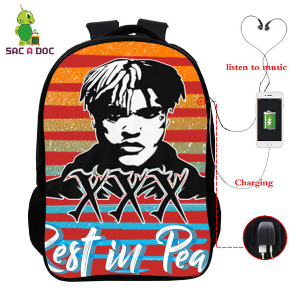 Juice Wrld USB Charge Backpack Mega Charizard Split Students Boys Girls Knapsack Men Women Travel Laptop Rucksack - Image 3