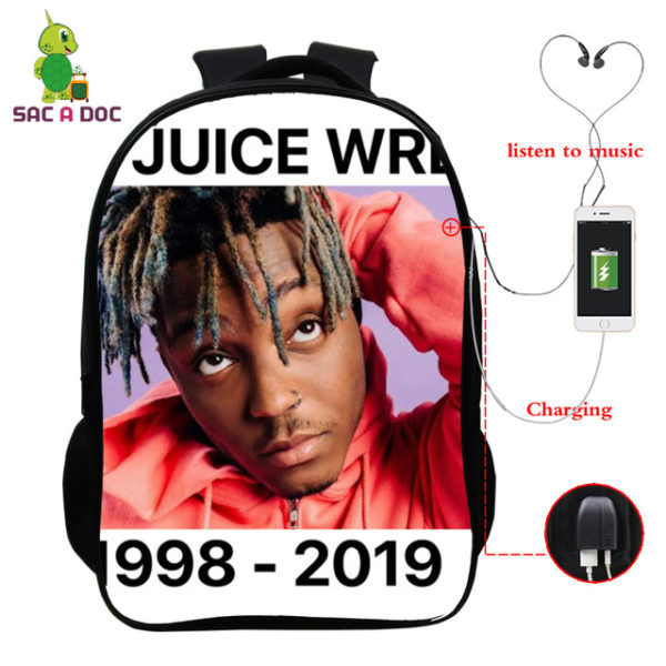 Juice Wrld USB Charge Backpack Mega Charizard Split Students Boys Girls Knapsack Men Women Travel Laptop Rucksack - Image 42