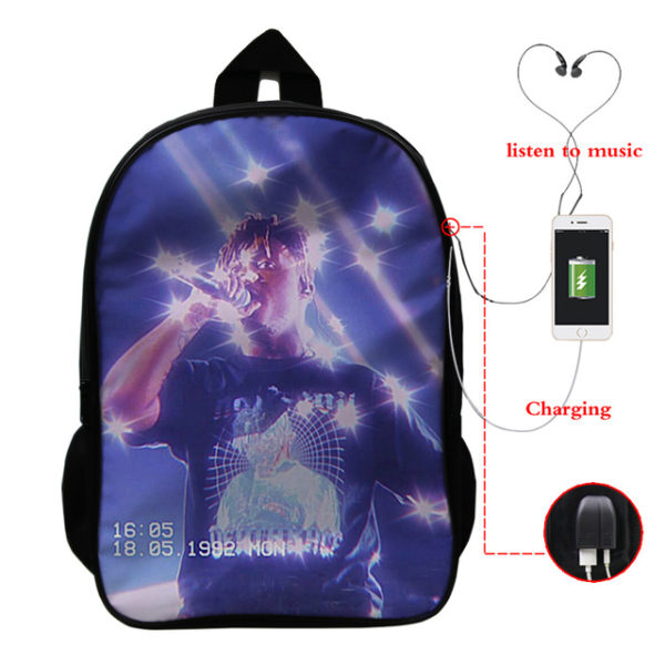 Juice Wrld USB Charge Backpack Mega Charizard Split Students Boys Girls Knapsack Men Women Travel Laptop Rucksack - Image 40