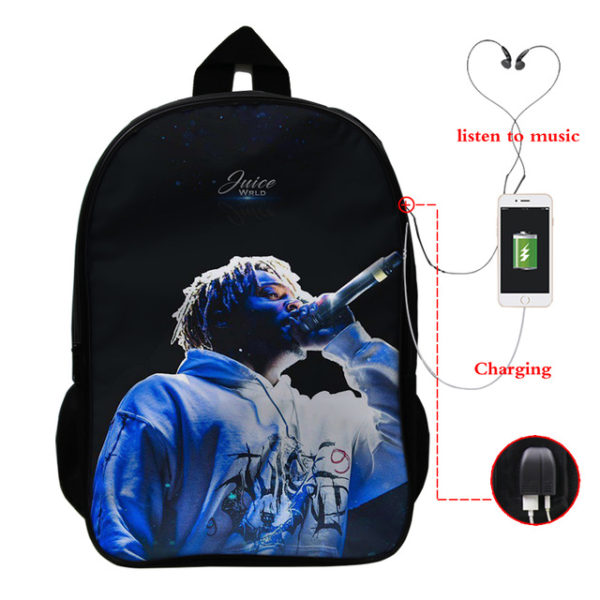 Juice Wrld USB Charge Backpack Mega Charizard Split Students Boys Girls Knapsack Men Women Travel Laptop Rucksack - Image 39