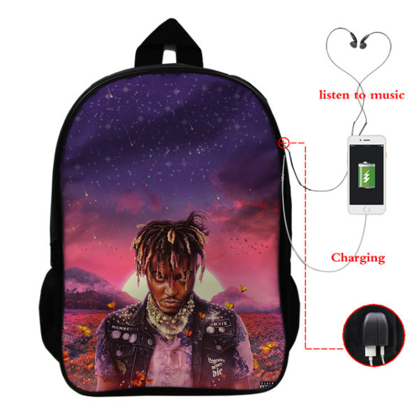 Juice Wrld USB Charge Backpack Mega Charizard Split Students Boys Girls Knapsack Men Women Travel Laptop Rucksack - Image 38