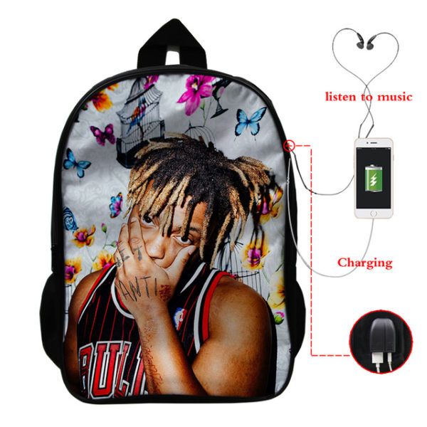 Juice Wrld USB Charge Backpack Mega Charizard Split Students Boys Girls Knapsack Men Women Travel Laptop Rucksack - Image 37