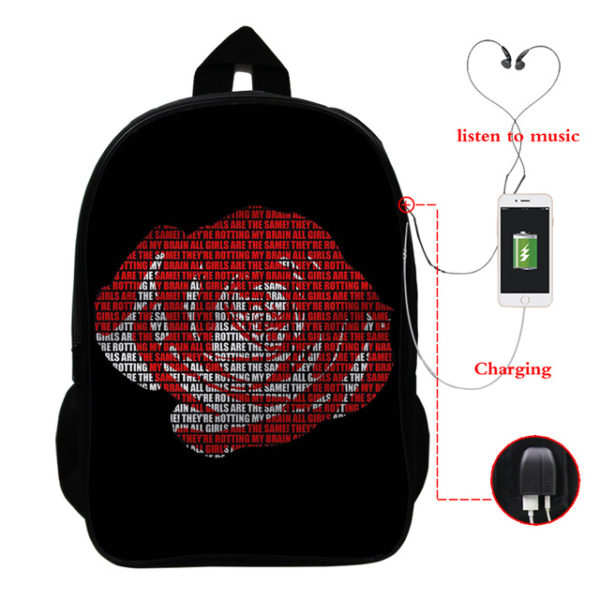 Juice Wrld USB Charge Backpack Mega Charizard Split Students Boys Girls Knapsack Men Women Travel Laptop Rucksack - Image 30