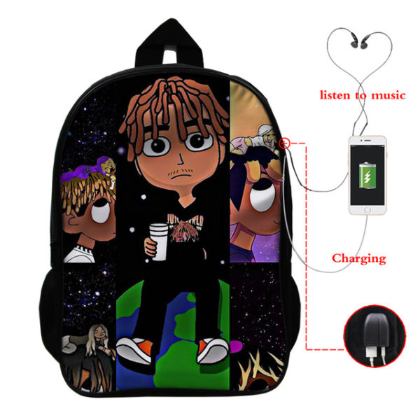 Juice Wrld USB Charge Backpack Mega Charizard Split Students Boys Girls Knapsack Men Women Travel Laptop Rucksack - Image 36