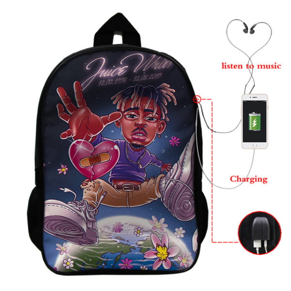 Juice Wrld USB Charge Backpack Mega Charizard Split Students Boys Girls Knapsack Men Women Travel Laptop Rucksack - Image 35