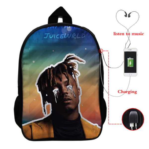 Juice Wrld USB Charge Backpack Mega Charizard Split Students Boys Girls Knapsack Men Women Travel Laptop Rucksack - Image 43