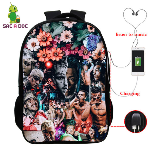 Juice Wrld USB Charge Backpack Mega Charizard Split Students Boys Girls Knapsack Men Women Travel Laptop Rucksack - Image 28