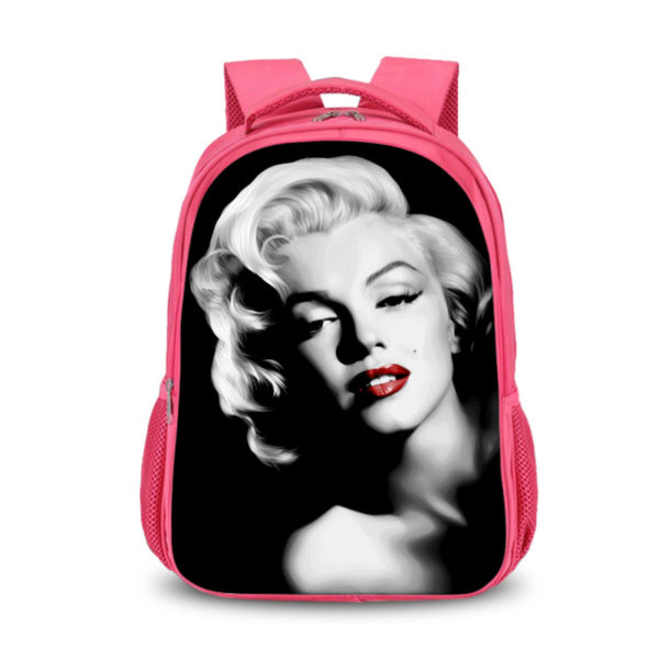 Marilyn Monroe double-layer backpack personalized school bag Pink