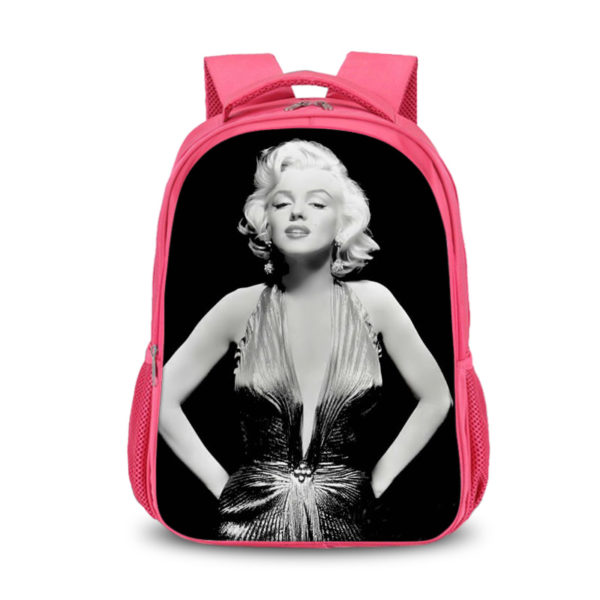 Marilyn Monroe double-layer backpack personalized school bag Pink - Image 11