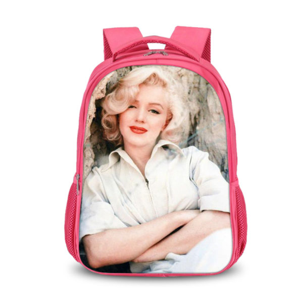 Marilyn Monroe double-layer backpack personalized school bag Pink - Image 13