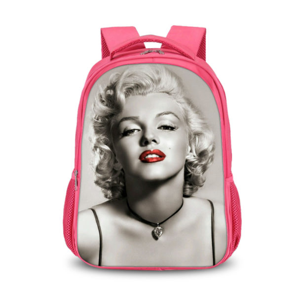 Marilyn Monroe double-layer backpack personalized school bag Pink - Image 14