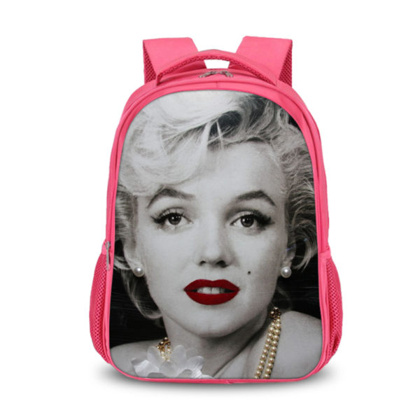 Marilyn Monroe double-layer backpack personalized school bag Pink - Image 15