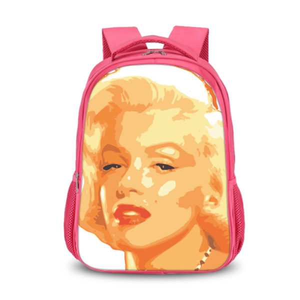 Marilyn Monroe double-layer backpack personalized school bag Pink - Image 16