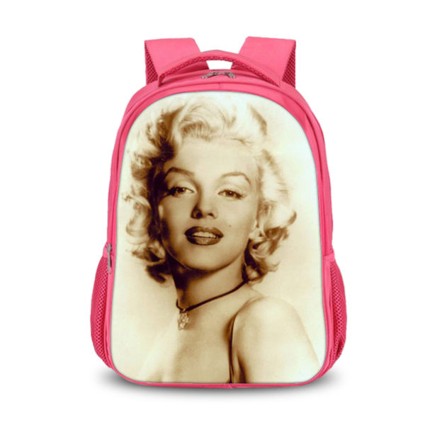 Marilyn Monroe double-layer backpack personalized school bag Pink - Image 17