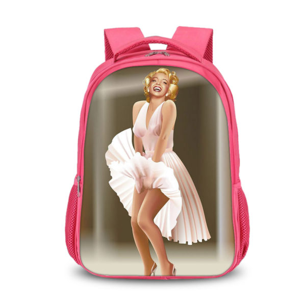 Marilyn Monroe double-layer backpack personalized school bag Pink - Image 18