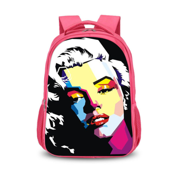 Marilyn Monroe double-layer backpack personalized school bag Pink - Image 3