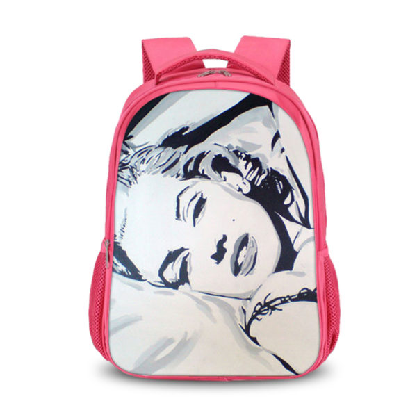 Marilyn Monroe double-layer backpack personalized school bag Pink - Image 4