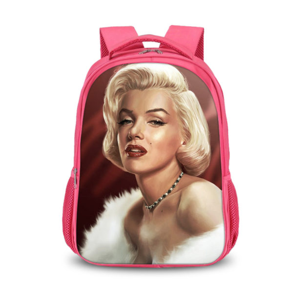 Marilyn Monroe double-layer backpack personalized school bag Pink - Image 6