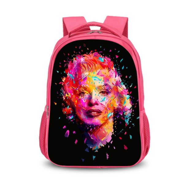 Marilyn Monroe double-layer backpack personalized school bag Pink - Image 7