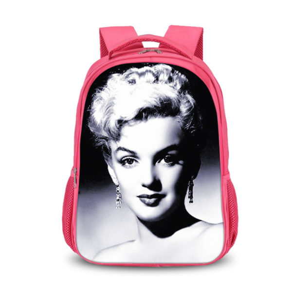 Marilyn Monroe double-layer backpack personalized school bag Pink - Image 9