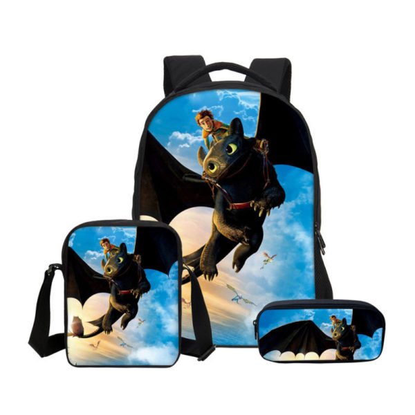 16 Inch How to Train Your Dragon Backpack School Bag+Shoulder Bag+Pencil Bag - Image 36