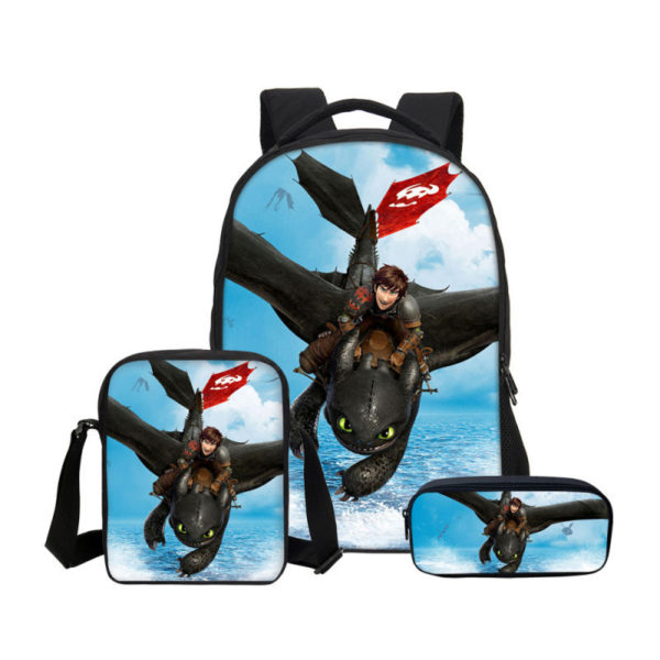 16 Inch How to Train Your Dragon Backpack School Bag+Shoulder Bag+Pencil Bag - Image 27